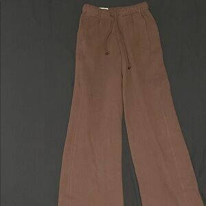 Dark brown straight leg sweatpants